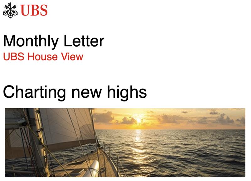 UBS House View │ Charting new highs