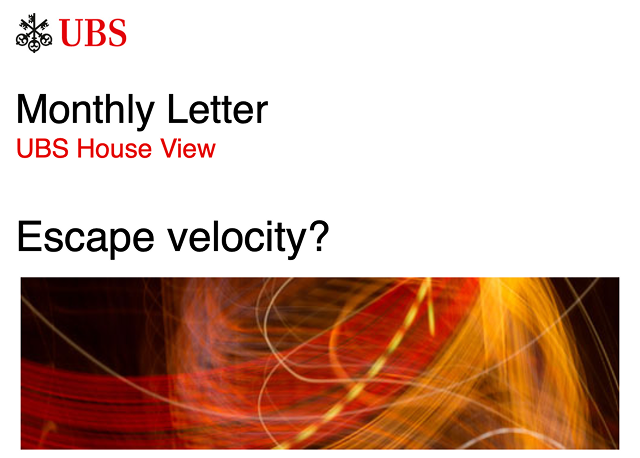 UBS House View │ Escape velocity?