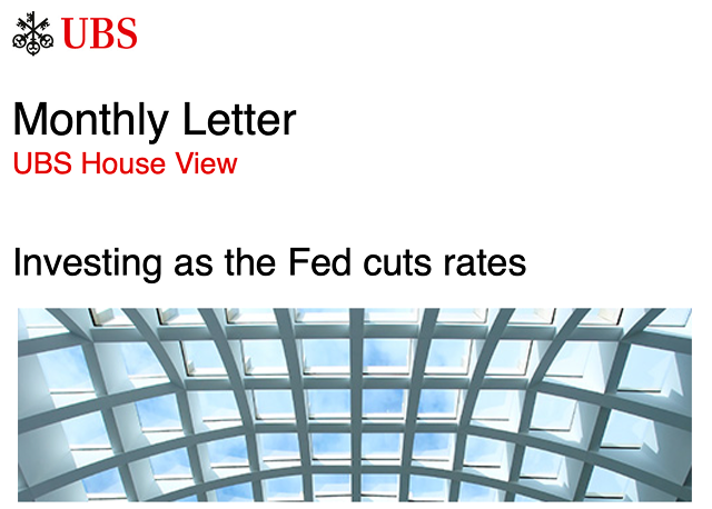 UBS House View │ Investing as the fed cuts rates