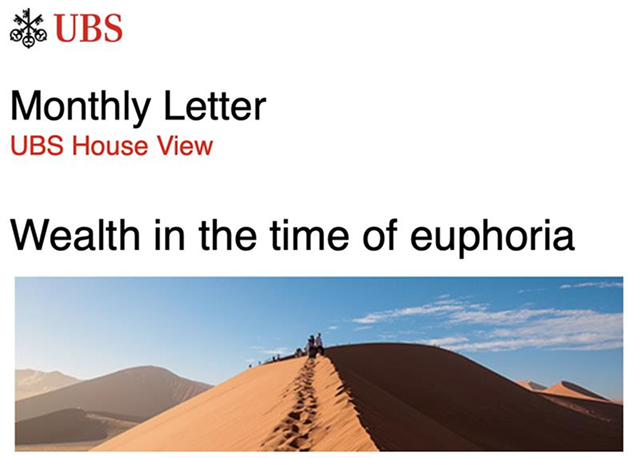 UBS House View │ Wealth in the time of euphoria